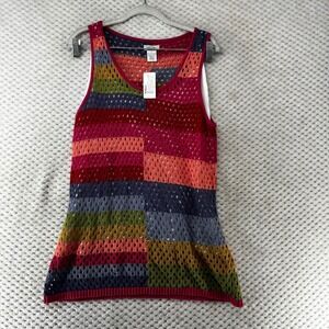 Tasha Polizzi Colorful Crochet Tank Top Owen Sleeveless Knit Patchwork Casual‎ L